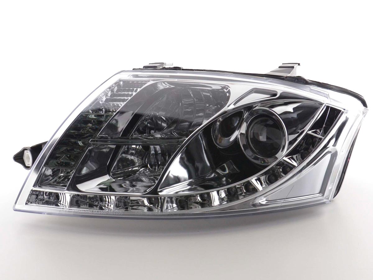 Scheinwerfer Set Daylight LED TFL-Optik Audi TT Typ 8N 99-05 chrom Scheinwerfer Set Daylight LED TFL-Optik Audi TT Typ 8N 99-05 chrom